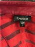 Bebe 100% Leather Stripes Red Bebe Track Jacket Size S - photo 3