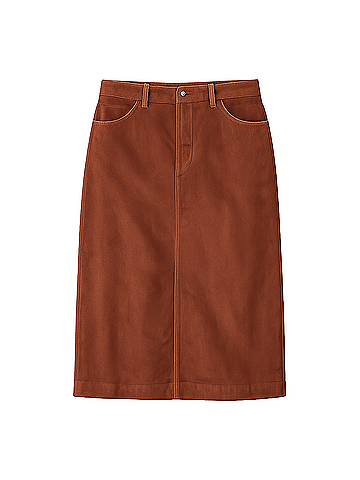 Pact Mahogany Brown Modern Corduroy Midi Skirt (view 1)
