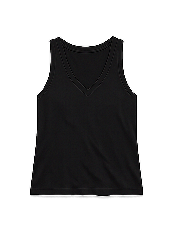 Pact Black Softspun V-Neck Tank (view 1)