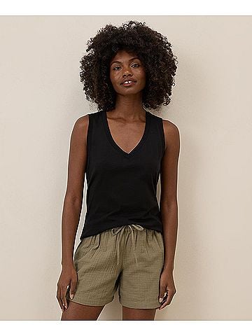 Pact Black Softspun V-Neck Tank (view 2)