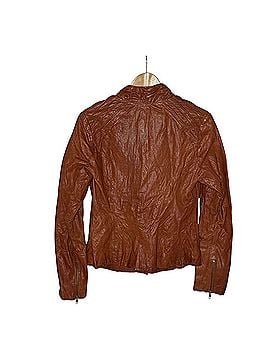 Burning Torch Crinkled Leather Jacket Jacket (view 2)