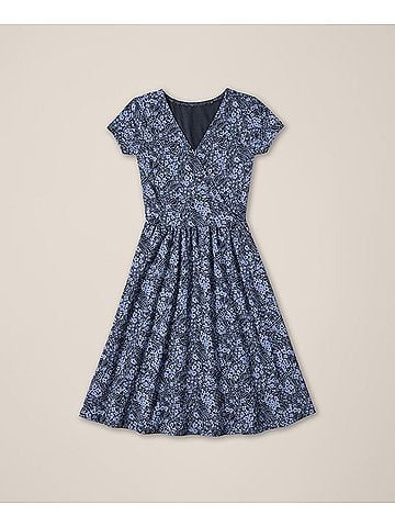 Pact Midnight Garden Fit and Flare Crossover Dress (view 1)