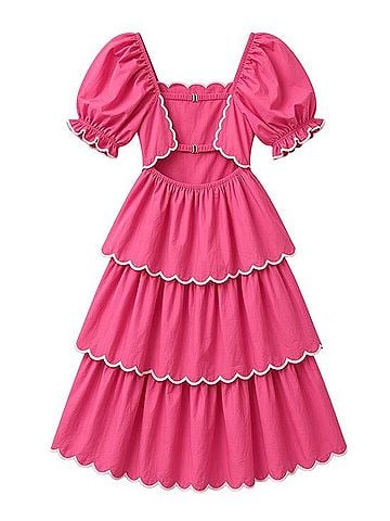 English Factory Scallop Tiered Dress Casual Dress (view 2)