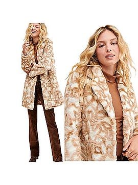 Anthropologie Abstract Floral Faux Fur Jacket 2 Faux Fur Jacket (view 2)