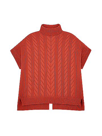 Pact Tandoori Cable Knit Poncho (view 1)