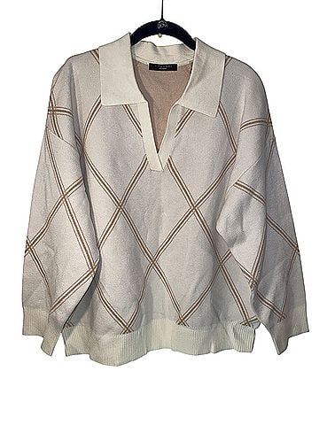 Tahari Ivory/Camel Diamond Pullover Sweater (view 1)