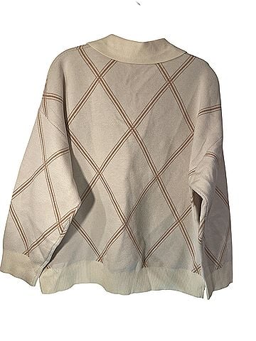 Tahari Ivory/Camel Diamond Pullover Sweater (view 2)