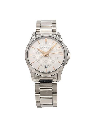 Gucci GUCCI G-Timeless Collection GG Date Stainless Steel Silver Dial Women's Quartz Watch 126.5 YA126565 (view 1)