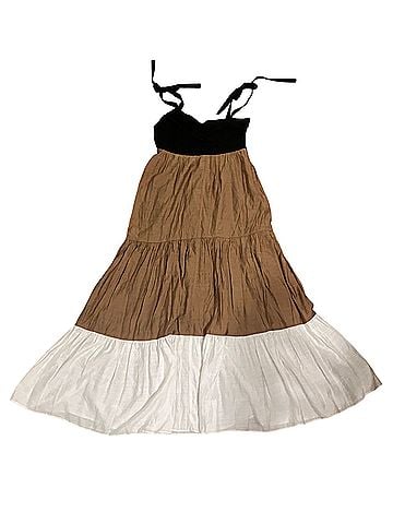Express Colorblock Tiered Tie-Strap Maxi Dress Casual Dress (view 1)