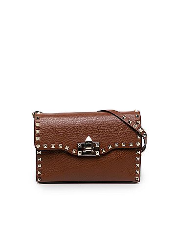 Valentino Medium Pebbled Calfskin Rockstud Flip Lock Crossbody (view 1)