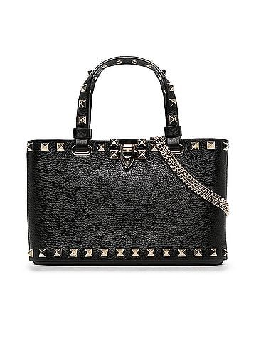 Valentino Mini Grainy Calfskin Rockstud Shopping Bag (view 1)
