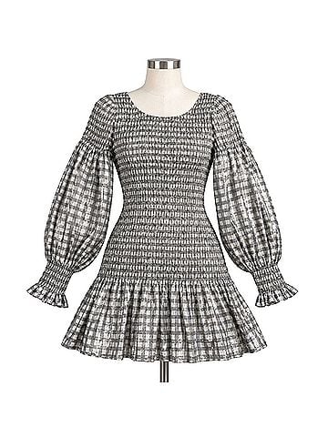 LoveShackFancy gingham smocked silk Cocktail Dress (view 1)