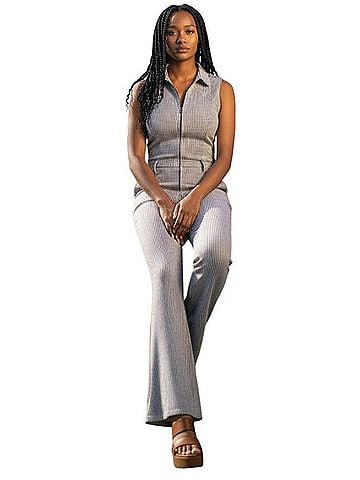 Tommy Hilfiger Sleeveless Ribbed Zip-Front Jumpsuit Jumpsuit (view 1)