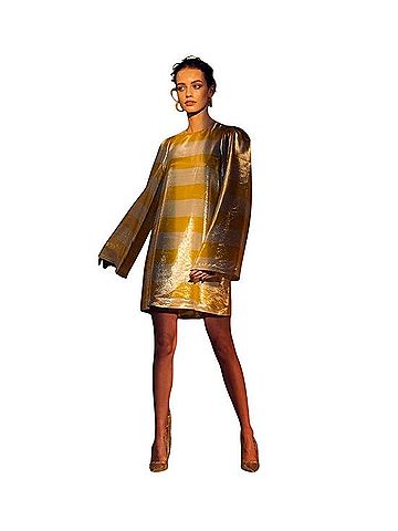 BY. Bonnie Young Runway Shimmer Striped Mini Dress Cocktail Dress (view 1)