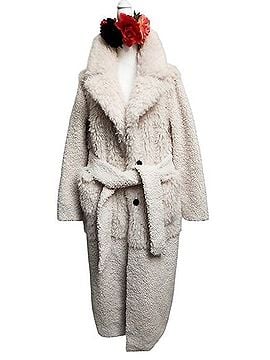 BCBGMAXAZRIA Plush Cream Teddy Coat Jacket (view 1)