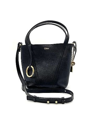 Chloé Chloé Chloe Spin Small Tote Bag, Black Grain Leather (view 1)