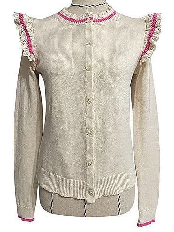 Boden Crochet Frill Cardigan Cardigan (view 1)