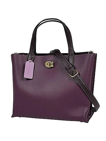 Coach Coach Willow Tote 24 2-Way Leather Bag, Purple, C8561, Women's (view 1)