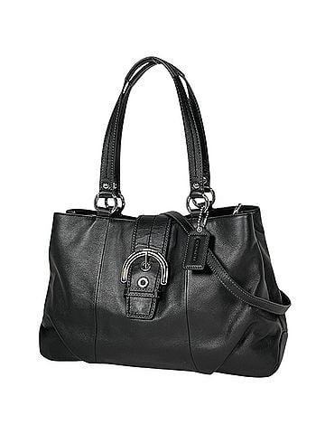 Coach Coach 2-Way Leather Tote Bag, Black, F17090, Women's (view 1)