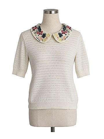 Alice + Olivia Remmie pointelle knit Cashmere Pullover Sweater (view 1)