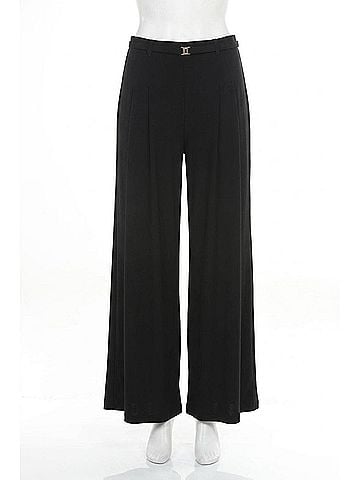 Joseph Ribkoff Silky Knit Zip Front Wide-Leg Jumpsuit in Black (view 1)