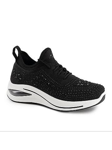 Andrea Women'S Everyday Wear Knit Sneakers in Black (view 1)
