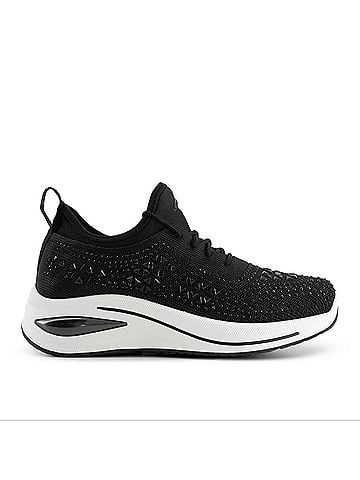 Andrea Women'S Everyday Wear Knit Sneakers in Black (view 2)