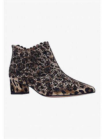 J. Renee Women's Jacinta Booties in Brown/Black Animal Print/Studs (view 2)