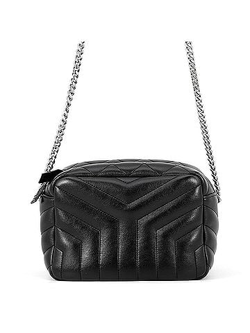 Yves Saint Laurent Yves Saint Laurent Saint Laurent Paris Chain Shoulder Bag, Matelassé Loulou Small Bowling Leather, 574102, Black; Handbag (view 1)