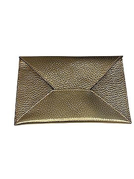 Laurent Effel Textured Gold Leather Envelope Card Holder Wallet Leather Card Holder (view 2)