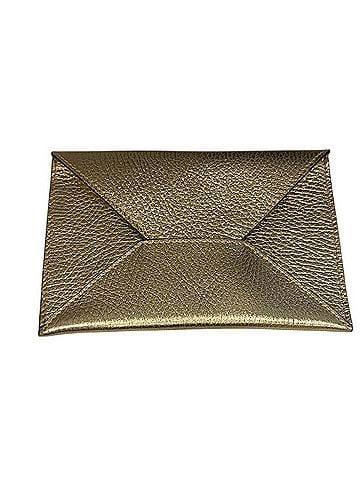 Laurent Effel Textured Gold Leather Envelope Card Holder Wallet Leather Card Holder (view 2)