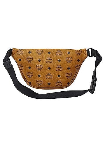 MCM MCM (MCM Corporation) handbags for women and men, brand name body bag/waist bag, Visetos coated canvas, available in cognac, camel, brown. (view 2)