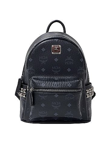 MCM MCM (MCM) Women's Handbag, Brand Backpack, Visetos Side Stud Coated Canvas, Black, Mini Backpack (view 1)