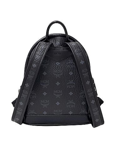 MCM MCM (MCM) Women's Handbag, Brand Backpack, Visetos Side Stud Coated Canvas, Black, Mini Backpack (view 2)