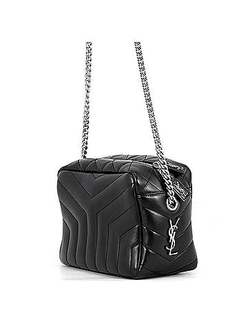 Yves Saint Laurent Yves Saint Laurent Saint Laurent Paris Chain Shoulder Bag, Matelassé Loulou Small Bowling Leather, 574102 Black; Handbag (view 2)