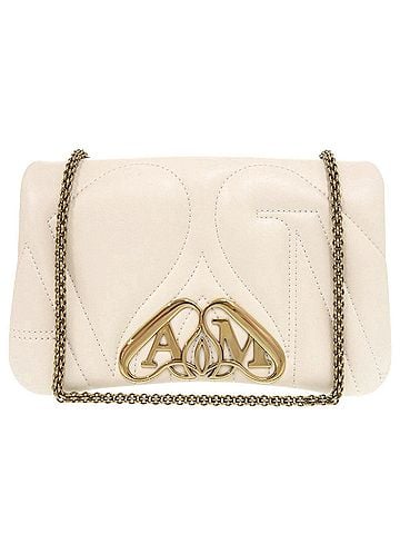 Alexander McQueen Alexander McQueen The Seal Mini Leather Ivory Chain Shoulder Bag 0302 (view 1)
