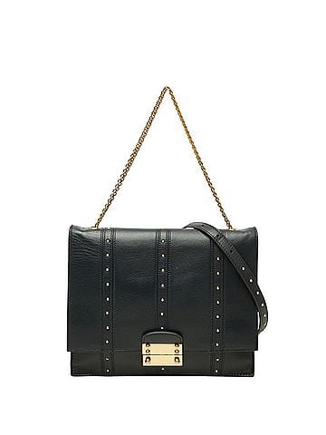 Valentino Valentino Rockstud Flap Handbag Shoulder Bag 2-Way Black Leather Women's (view 1)