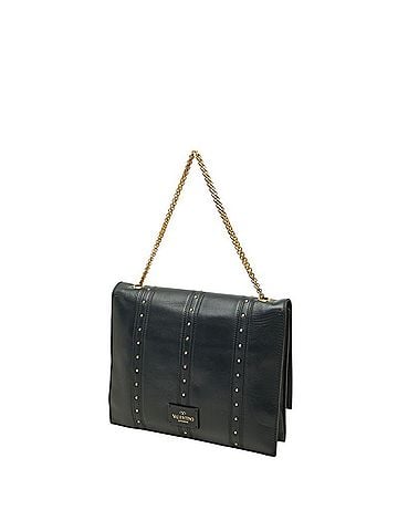 Valentino Valentino Rockstud Flap Handbag Shoulder Bag 2-Way Black Leather Women's (view 2)