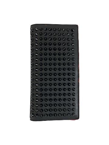 Christian Louboutin Christian Louboutin Panettone Spike Stud Long Wallet, Black and Red Leather, Men's. (view 1)