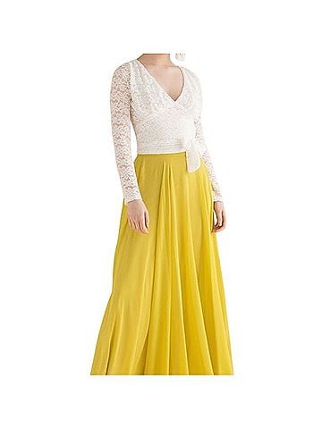 Chic Wish Mustard Yellow Chiffon Maxi Skirt Skort (view 2)