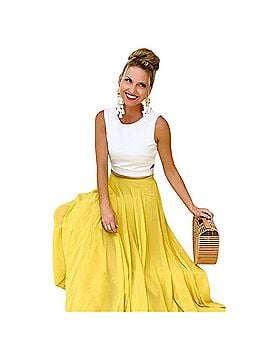 Chic Wish Mustard Yellow Chiffon Maxi Skirt Skort (view 1)