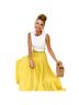 Chic Wish Mustard Yellow Chiffon Maxi Skirt Skort - photo 1