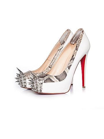 Christian Louboutin Christian Louboutin White platform spike pumps (view 1)