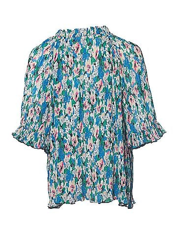 Ganni GANNI, pleated blouse with 3/4 sleeves (view 2)