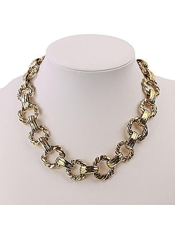 Yves Saint Laurent YVES SAINT LAURENT Vintage Large Chain Necklace, Gold Color, Women's (view 2)