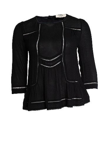 BA&SH Ba&amp;sh, open woven top in black (view 1)