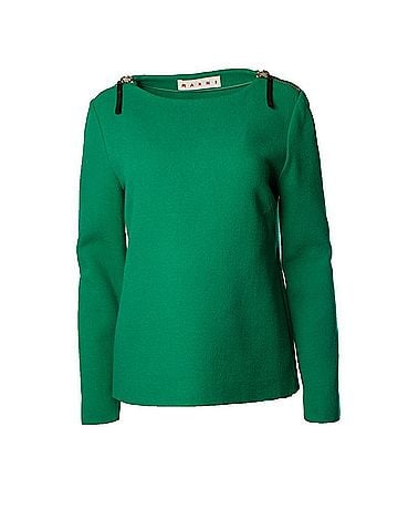 MARNI Marni, green wool top with zippers (view 1)