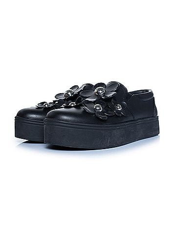 Marc Jacobs Marc Jacobs, Floral slip on sneakers in black (view 1)