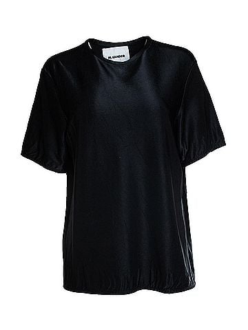 Jil Sander Jil Sander black shiny short sleeve top (view 1)