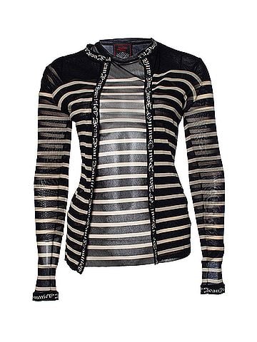 Jean Paul Gaultier Jean Paul Gaultier, See through twin set with stripes (view 1)